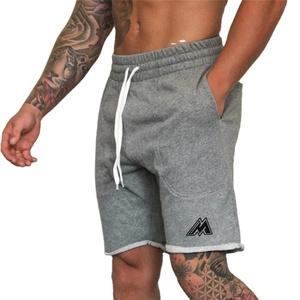 New Summer Casual 100% Cotton Jogger <b>Shorts</b> Gym Fitness Bodybuilding Running Workout Sweatpants Knee Length Sport Pants - Product Image 1