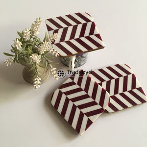 Sous-verres de luxe en os incrusté faits à la main, ensemble de sous-verres décoratifs pour table par Tradebyd - Product Image 1