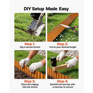 Bordatura per Paesaggistica in Acciaio al Carbonio da 40 piedi x 6 pollici, Facile da Installare, Strisce Metalliche Flessibili per Giardinaggio e Terrazze - Product Image 5