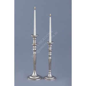 Porte-bougie en métal argenté, artisanat, décoration de table pour événements de Noël, support de bougie, design moderne, fait main - Product Image 1