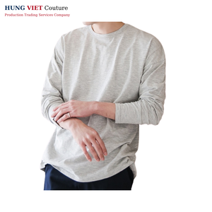 Camiseta de manga larga de algodón suave, proveedor OEM unisex de 160gsm - Product Image 1