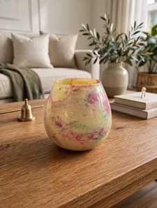 Handmade <b>Vintage</b> Art <b>Glass</b> Tabletop Tumbler <b>Vase</b> with Contemporary Design for Christmas Home Decor - Product Image 1