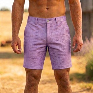 Shorts cargo en cuir de crocodile pour hommes, shorts en cuir de crocodile pour hommes, shorts tendance pour hommes, cadeau pour lui - Product Image 3