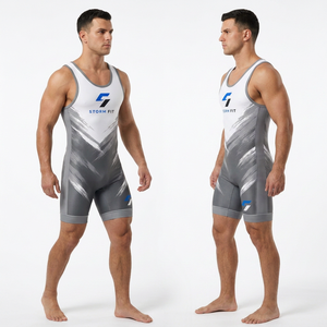 Combinaison de lutte personnalisée pour homme, impression par sublimation, coupe ajustée, compression, séchage rapide, spandex, polyester, vêtements de sport - Product Image 2