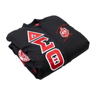 Giacca Bomber Nera Delta Sigma Theta per Donne, Vestibilità Comoda, Tessuto Premium, Abbigliamento Casual per Confraternite Greche - Product Image 6