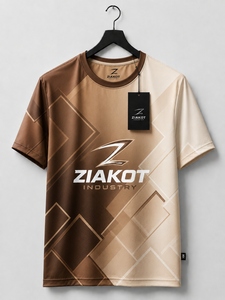 ZIAKOT industry Nouveau design T-shirt de performance gris royal-orange personnalisé pour homme - Product Image 2
