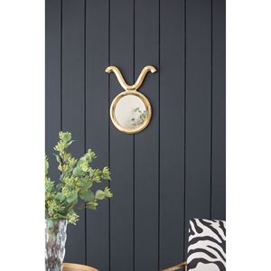 Specchio da Parete Rotondo Moderno Dorato 31,75 cm x 40,64 cm con Cornice in Alluminio per Ingresso, Soggiorno o Corridoio - Product Image 6