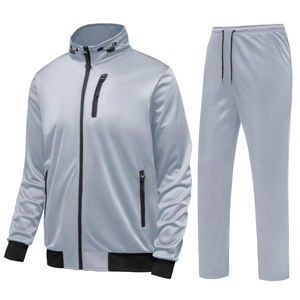 Nouvel ensemble de survêtement pour homme, couleur unie, col montant avec fermeture éclair, taille personnalisée, nouvelle collection, best-seller pour l'extérieur - Product Image 1