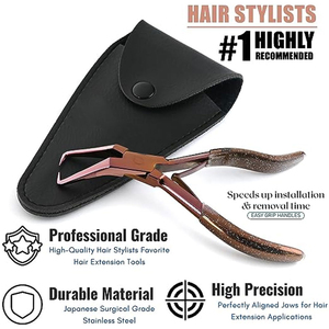 Accessoires professionnels pour l'élimination des extensions de cheveux, outils pour extensions de cheveux à micro-anneaux, pinces, conception personnalisée en acier inoxydable - Product Image 4