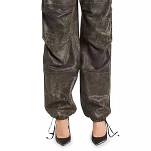 Pantalons en cuir pour femmes les plus vendus, vente en gros, coupe ajustée, couleur unie, respirants, décontractés - Product Image 3