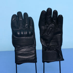 Guantes de Motocicleta de Invierno de Cuero Negro Genuino, Protección Completa para los Dedos, Unisex, Protección para los Nudillos, Aprobados por la CE, para Deportes al Aire Libre - Product Image 1