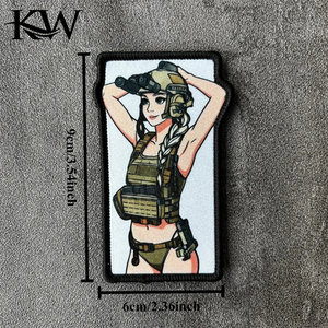 Tactical Waifu Girl Anime <b>Patch</b> on Clothes <b>Morale</b> Badge Hook Loop <b>Patches</b> Backpack Print Armband - Product Image 4