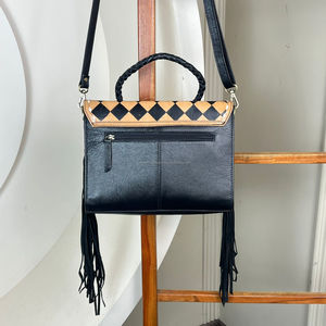 Bolso de hombro tipo bandolera de cuero mecanizado a mano nuevo de gran capacidad para mujer, monederos de mensajero con patrón a cuadros de diseñador - Product Image 5