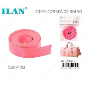 Nastro per Tracolla Borsa Ilan 2.5Cm X 3M Rosa per Creazione Borse - Product Image 1