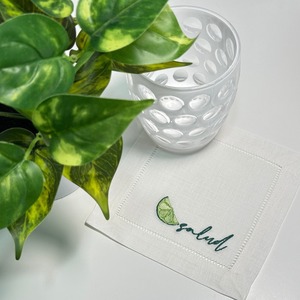 Sous-verre carré en lin 100% monogrammé, serviettes de boisson personnalisées, ourlet festonné, réutilisables, style japonais, cadeau pour hôtesse de cocktail - Product Image 6