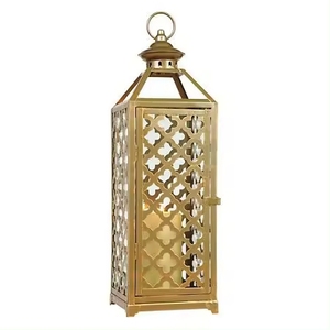 Best Selling <b>Brass</b> <b>Lantern</b> With Intricate Cutouts And Frosted Glass Panels For Home Decoration Wedding Decor <b>Lantern</b> - Product Image 5