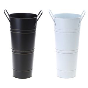 Fresh Arrival Multi-Purpose Vintage Farmhouse Style <b>Chrome</b> Plated Galvanized Iron Flower Pot Vase Buckets Storage - Product Image 6