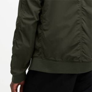 Chaqueta Bomber Negra para Hombre, Corte Regular, Cuello Alto, Cierre de Cremallera, Forro Polar Transpirable, Poliéster, Ropa Urbana, Ropa de Invierno - Product Image 3