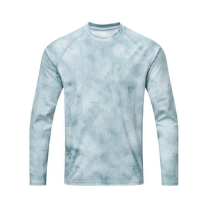 Chemise de pêche unisexe personnalisée OEM, haute élasticité, séchage rapide, satin 100% polyester, UPF 50, couleur unie, manches longues, haute qualité - Product Image 1