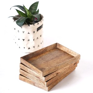 Luxury Wooden Tray with <b>Mirrored</b> Finish Stylish Durable Versatile for Serving <b>Desk</b> & Home Decor Dishwasher Safe Handmade - Product Image 1