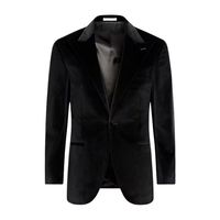 Costume de smoking de luxe noir en velours pour homme, revers pointu, un bouton, pour bal de promo, soirée formelle, blazer de mariage, costumes de marié