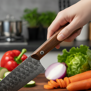 Couteau de Chef Premium 8 Pouces en Acier Japonais 67 Couches Damas avec Manche en Bois de Rose pour Vente en Gros et Logo Personnalisé - Product Image 4