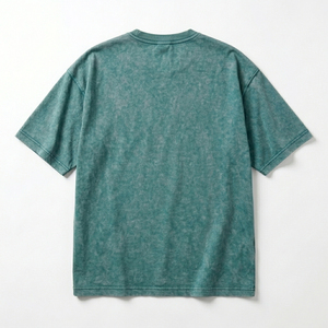 Camiseta de hombre con lavado ácido, estilo urbano, de algodón lavado, corte holgado, cuello redondo, de peso pesado, a la moda, cómoda, duradera, al por mayor - Product Image 2