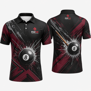 เสื้อโปโลผู้ชายลายพิมพ์ 3 มิติ ผ้าโพลีเอสเตอร์ รุ่นใหม่รับซัมเมอร์ ใส่สบาย ระบายอากาศได้ดี เหมาะสำหรับเล่นบิลเลียดและกิจกรรมกีฬาทั่วไป แขนสั้น ทรงหลวม - Product Image 1