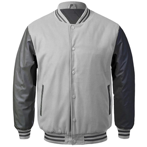 High Quality Stylish Wholesales Custom Logo Men Wool Baseball Leather Sleeves Varsity <b>Jacket</b> New Latest Fashion Varsity <b>Jackets</b> - Product Image 1