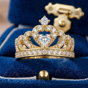 <b>Crown</b> Shape Silver <b>Crown</b>-Style Prong-Set Zircon <b>Ring</b> for Women - Product Image 6