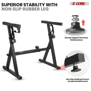 Supporto per Tastiera a 5 Livelli Stile Z, Altezza e Larghezza Regolabili, per Pianoforti da 54-88 Tasti - Product Image 4