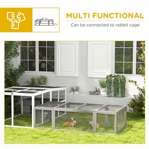 Grand enclos à lapins en bois gris avec portes verrouillables, habitat pour petits animaux, enclos extérieur - Product Image 5