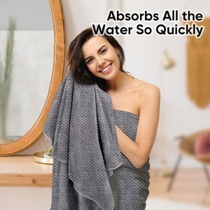 Set di 2 Asciugamani da Bagno in Microfibra Grigia Super Morbidi, Altamente Assorbenti e ad Asciugatura Rapida per Sport e Bagno - Product Image 2