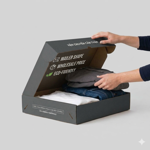 Portable Heavy-Duty Reusable Eco-Friendly Customized Size Corrugated Board Packaging Clothes Shoes <b>Socks</b> Embossing Custom Logo - Product Image 1