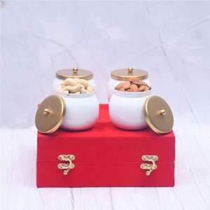 Tarros Decorativos de Cobre Hechos a Mano, Estilo Medio Oriente, Recipientes para Frutos Secos y Nueces, Botes de Arte Esmaltado con Adorno de Pájaro Dorado - Product Image 3