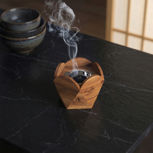 Quemador de incienso de madera de loto con forma de tulipán, soporte geométrico árabe para incienso Oud con taza de carbón metálica extraíble para uso con incienso. - Product Image 6