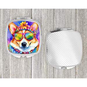 Corgi Hippie Dawg Compact Pliant Miroir De Maquillage De Poche Portable Décoratif Voyage Cadeau pour Femmes et Filles - Product Image 4