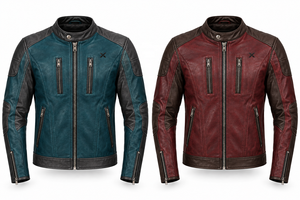 Veste de moto en cuir urbaine X Sports City Signature |   Noir Brun Bourgogne Teal |   Fabricant OEM ODM |   Qualité supérieure | - Product Image 5