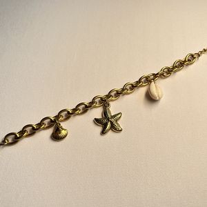 Bracciale con ciondolo marino placcato oro 18K, collezione di gioielli costieri in acciaio inossidabile, bracciali a catena e a maglie alla moda - Product Image 4