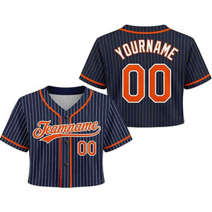 Maillot de baseball personnalisé bleu marine, orange et blanc pour filles, femmes, jeunes et enfants avec impression de nom et de numéro de qualité supérieure - Product Image 1