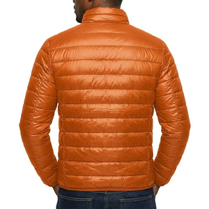 Veste matelassée slim pour homme avec col montant, fermeture éclair, coupe-vent, en polyester, décontractée, pour l'automne - Product Image 3