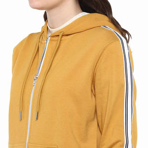 Nuevas sudaderas con capucha personalizadas de invierno con logo frontal impreso, cierre completo, anti-bolitas, transpirables, de forro polar 100% algodón para mujer - Product Image 5