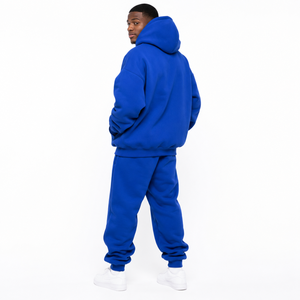 Unisex Einfarbiger Baumwoll-Trainingsanzug mit Kapuze, Atmungsaktiv, Kordelzug-Verschluss, Streetwear, Locker Geschnitten, Winter, Anpassbar - Product Image 3