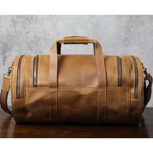 Bolsos de Viaje Portátiles Ligeros de Cuero Genuino Hechos a Mano con Cierre, Tamaño Personalizable, Diseño Duradero - Precio Directo de Fábrica OEM - Product Image 2