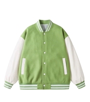 Veste universitaire unisexe en toile marron et blanche, col montant, fermeture à boutons recouverts, coupe régulière, coupe-vent, hiver, couleur unie