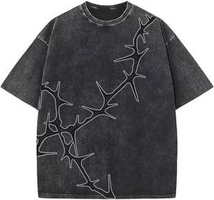 Camisetas de Hombre de Gran Tamaño, Diseño Nuevo, Calidad Premium, Estilo Urbano, Vintage, Lavadas, Holgadas, de Algodón, Cuello Tejido, Manga Corta, Felpa - Product Image 5