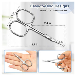 Ciseaux à cuticules, ciseaux à ongles extra fins et courbés pour sourcils, cils, manucure et pédicure, utilisables pour hommes et femmes - Product Image 5