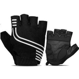 Gants de cyclisme mi-doigts noirs, bleus, blancs en PU respirant unisexe pour la course et l'entraînement sportif en extérieur - Product Image 6