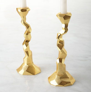 Un seul porte-cierge artistique en or, en forme d'étoile, avec une base circulaire. Élégance moderne. Disponible aux prix de gros. - Product Image 2