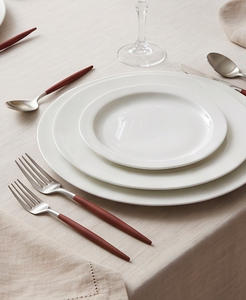 Ensemble de couverts en acier inoxydable avec long manche en bois pour accessoires de vaisselle, cuillères de mariage, ensembles de couverts - Product Image 1